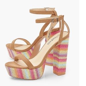Stripe Espadrille 2 Part Heel Platforms